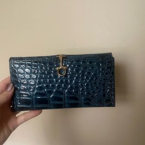 Vera Pelle Long Leather Crocodile Wallet